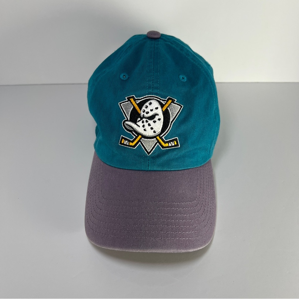 ‘47 Brand NHL Anaheim Mighty Ducks Vintage Hockey Adjustable Cap Teal/Purple EUC